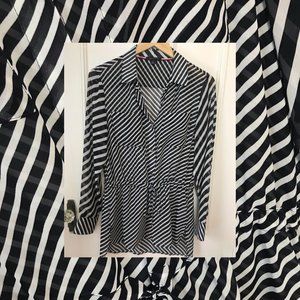 Sheer Striped Tommy Hilfiger Shirt Dress